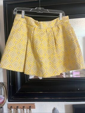 Zara Yellow Geometric Mini Skirt